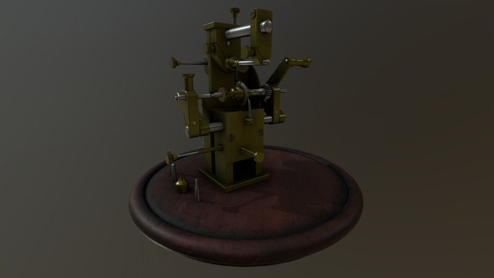 Antique German Gear Cutter Prop 3D Model