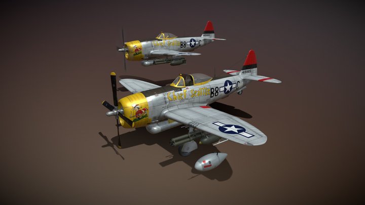 Republic P-47D Thunderbolt - Chief Seattle 3D Model