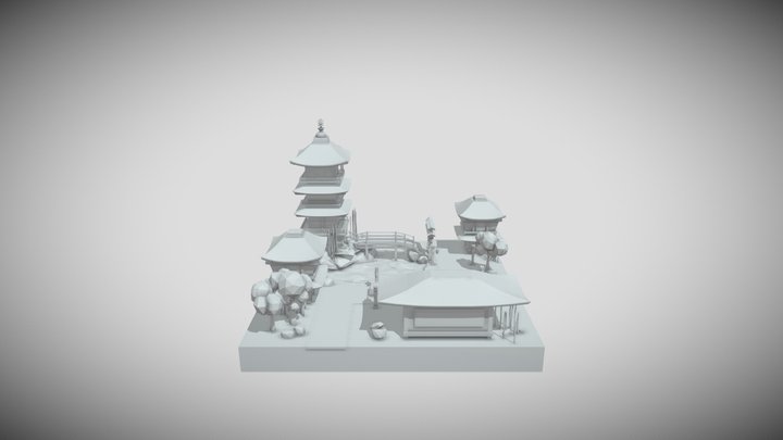 Isometric Japanese Street 3D Model
