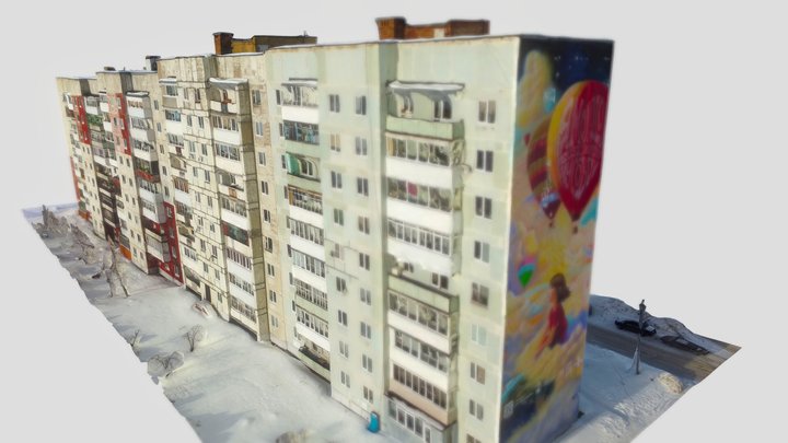 USSR panel house 90s 3D Model