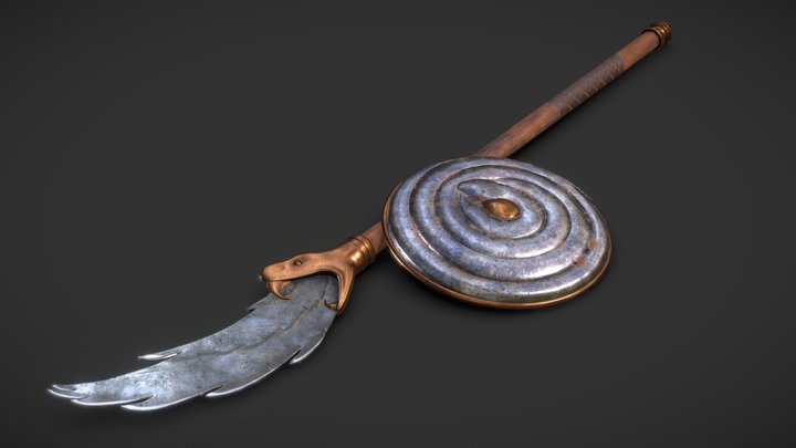 Snake Blade and Shield 3D Model