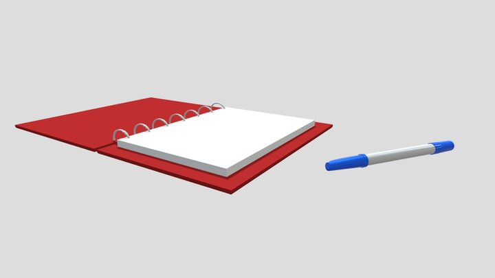Notebook And Pen 3D Model