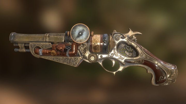 Steampunk gun 3D Model