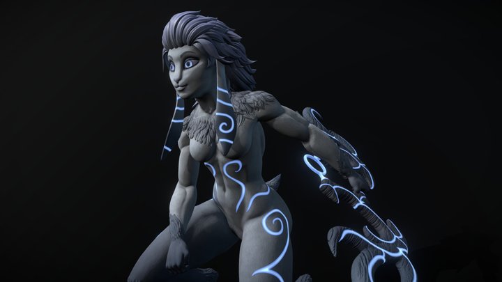 Kindred fan art League of Legends  pose1 3D Model