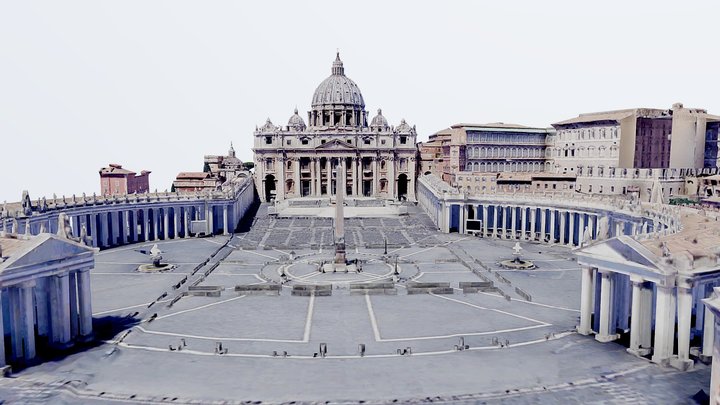 St. Peter's Square,Vatican,basilica,rome,scan 3D Model