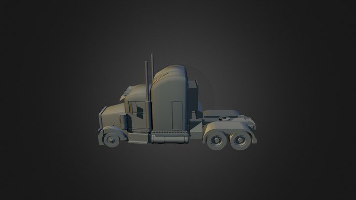 Truck in primitives 3D Model