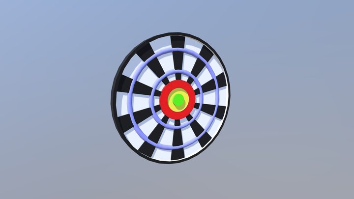 Simple low poly dart board. 3D Model