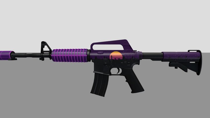 M4A1-S | Retrowave 3D Model