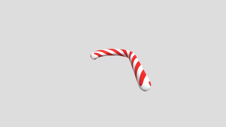 Christmas Candy Cane Ornament 3D Model