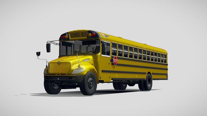 HQ LowPoly IC CE Series Schoolbus 2015 3D Model