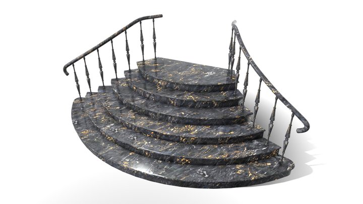 Marble Stairs 3D Model