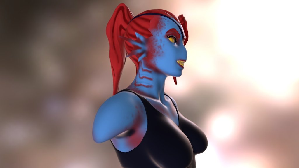 Undyne Bust - 3D model by sanguinejackal [ef2f657] - Sketchfab