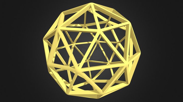 Wireframe Shape Pentakis Dodecahedron 3D Model
