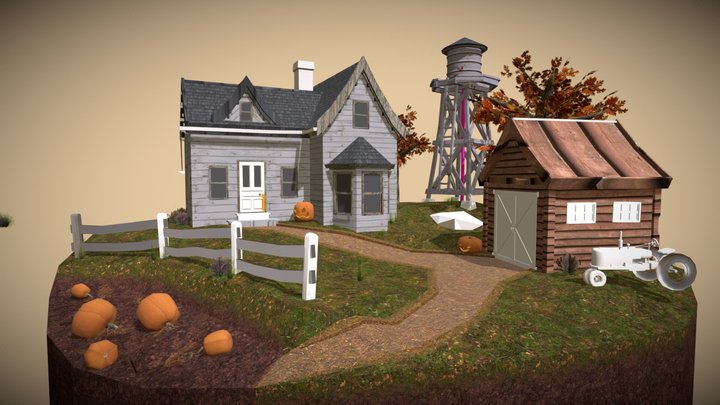 DAE Diorama retake – Small farm 3D Model