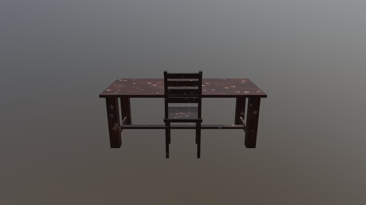 Table & Chair - Maya 3D 3D Model