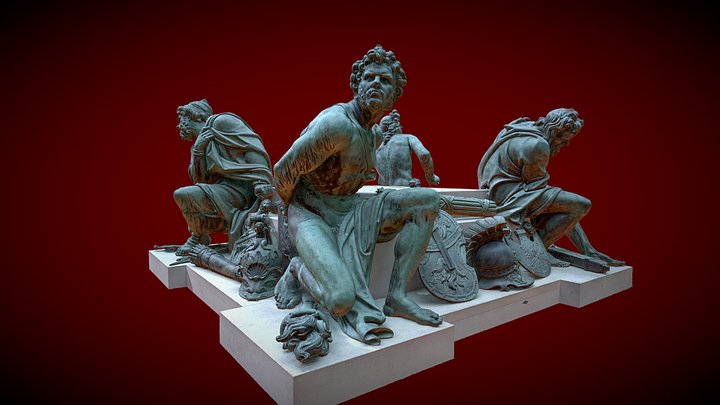 Four Captives Sculpture Louvre, Paris 3D Model