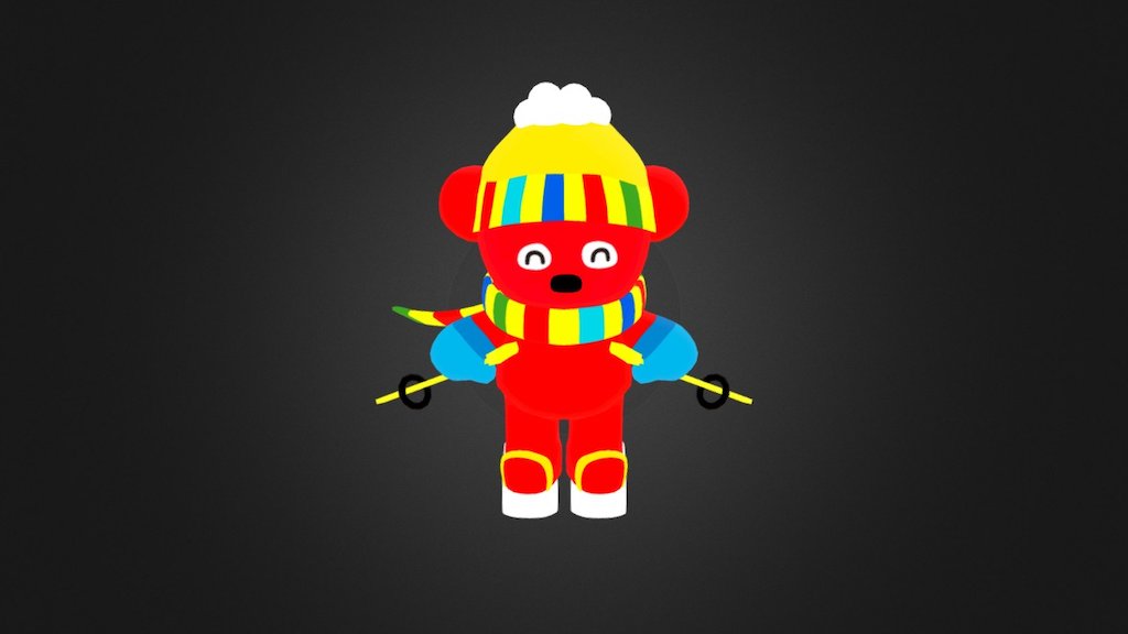 Red Bear - 3D model by merlin.mustache [ef36a30] - Sketchfab