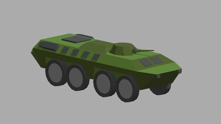 Low Poly BTR-80 3D Model