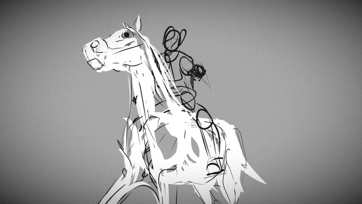 Horse_sketch_01 3D Model
