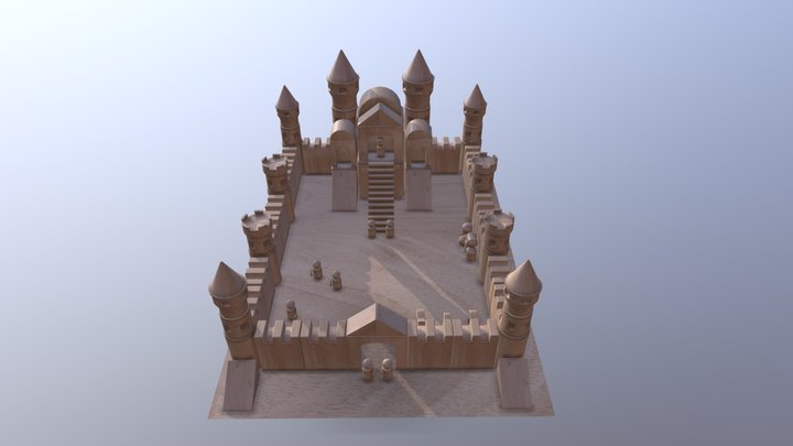 Wooden Castle 3D Model