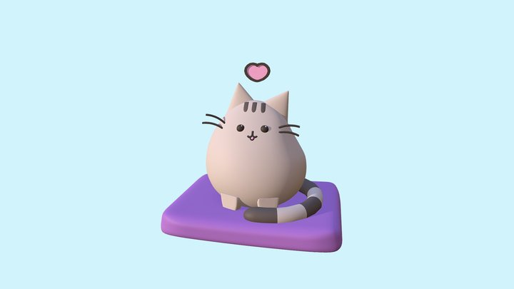 Pusheen Character Blockout 3D Model