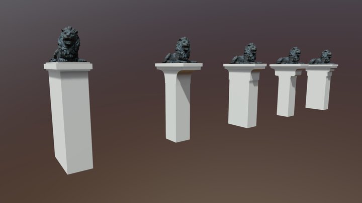 Lion_Pillar 3D Model