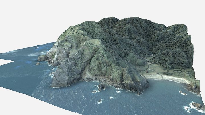 吉田海岸 precipitous cliff near Yoshida 3D Model