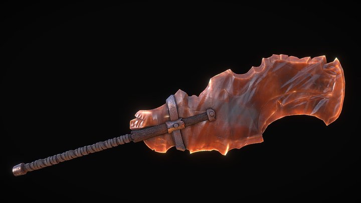 Barbarian Flint stone sword 3D Model