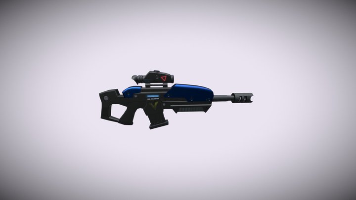 LowPoly Scifi gun 3D Model