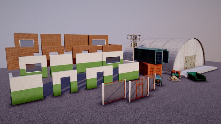 Modular Buildings (Industrial Area) 3D Model