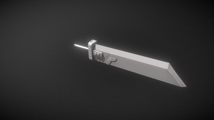 Sword Inspired and Wielded by a Spiked Hair Guy 3D Model