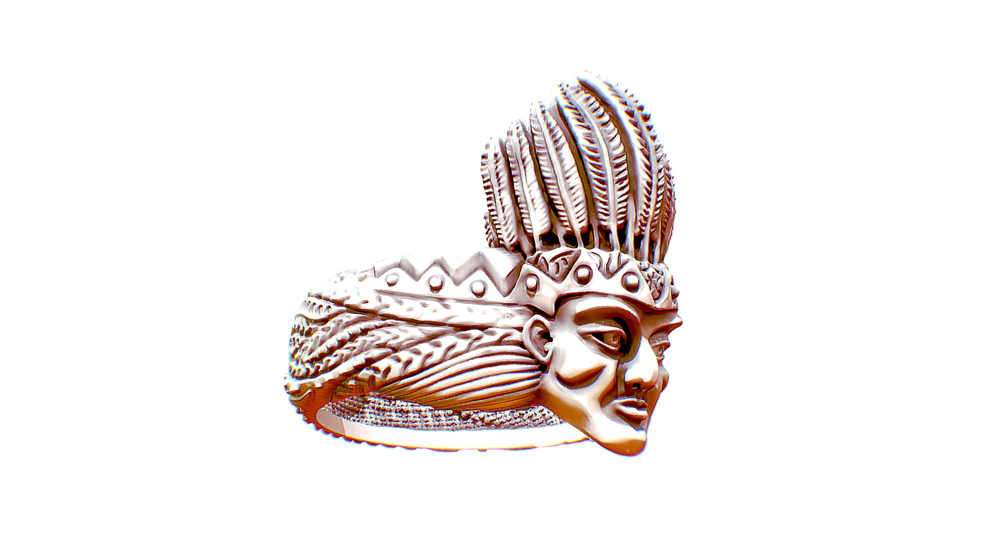 3D model Head Ring with Headdress - This is a 3D model of the Head Ring with Headdress. The 3D model is about a drawing of a cat.