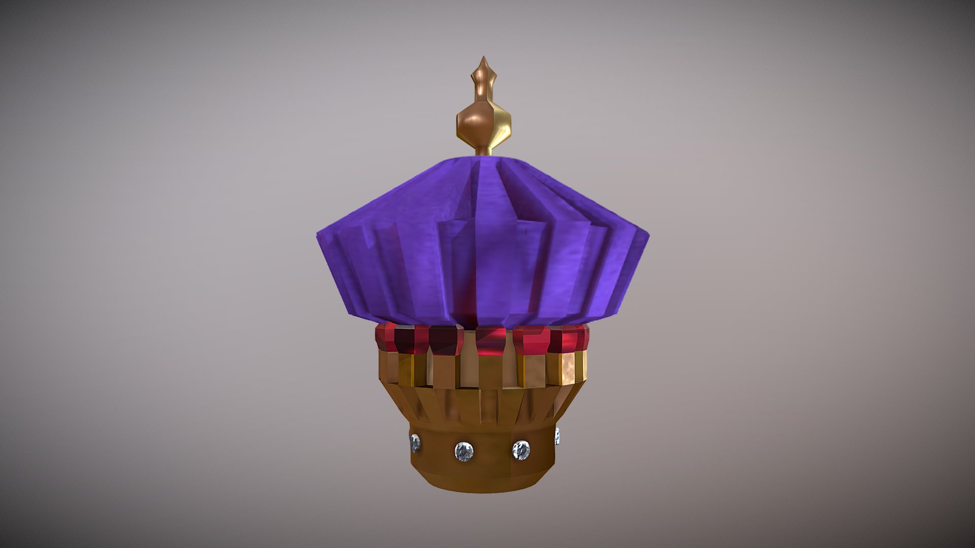 3D model Royal Crown-v-002 - This is a 3D model of the Royal Crown-v-002. The 3D model is about a colorful object with a crown.