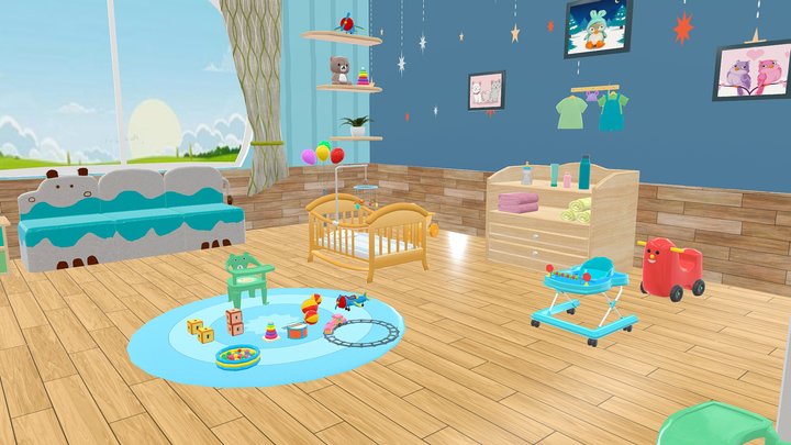 Baby Room Lowpoly 3D Model