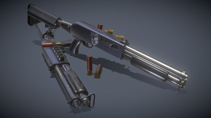 Hillbilly 869 Shotgun Cal 12 3D Model