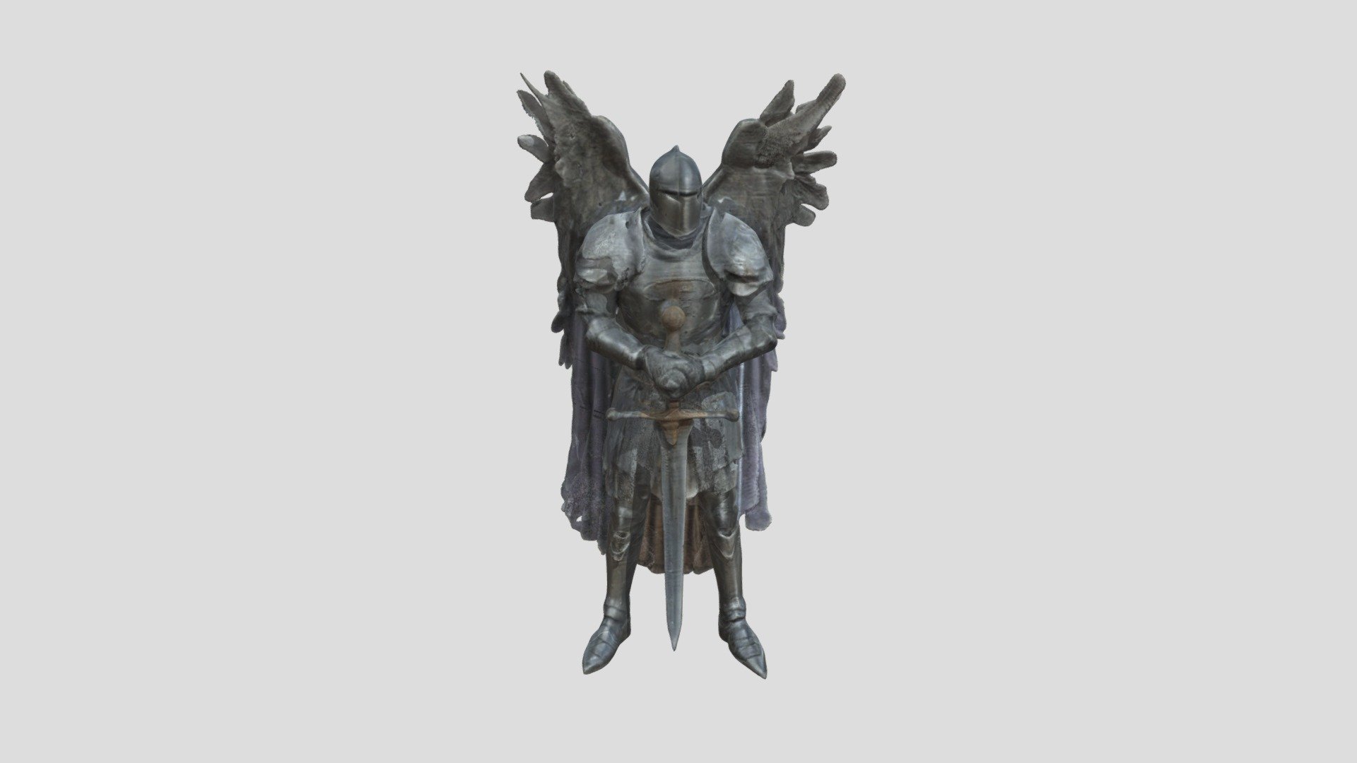 Knight with wings wearing cloak - Download Free 3D model by ...