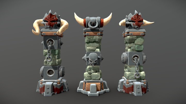 HordePillar - Stylized Environment Art 3D Model