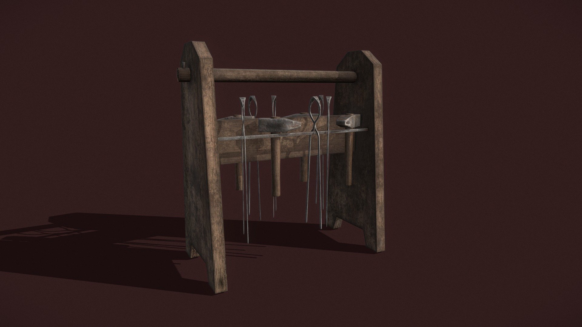 Medieval_Blacksmith_ToolRack - Buy Royalty Free 3D model by ...