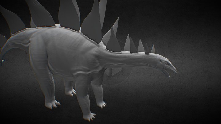 Sculpted Wrinkles Stegosaurus Base Model 3D Model
