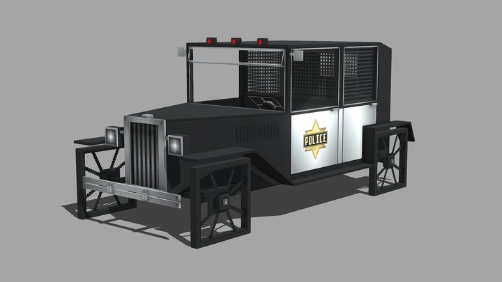 blockbench retro police car 3D Model