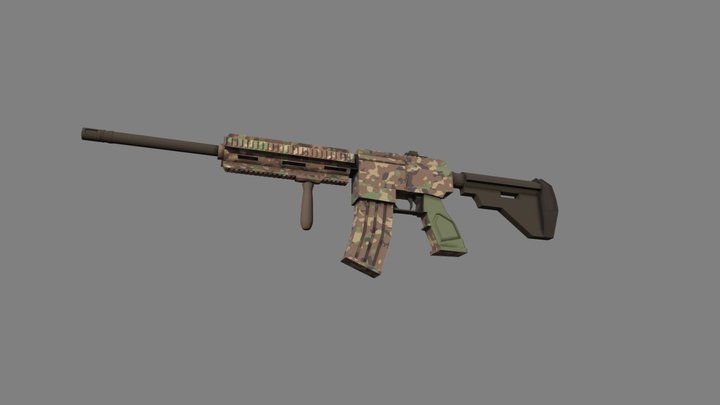 Military machine gun 3D Model