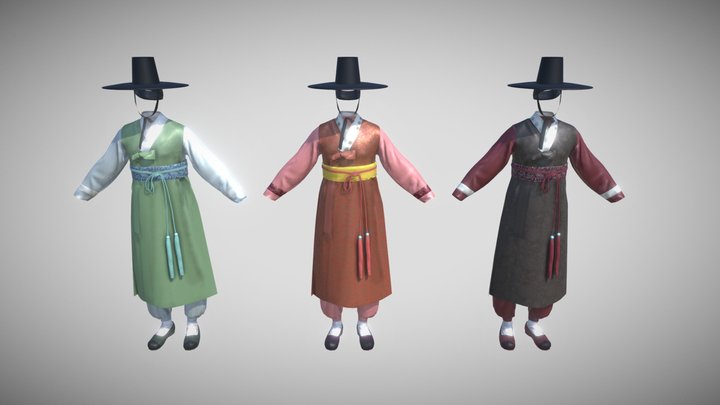 Yangban Hanbok Male 3D Model