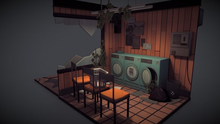 Laundrette 3D Model
