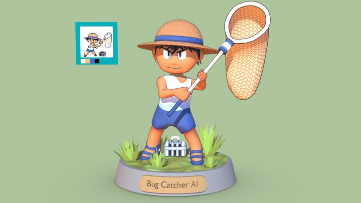 Gameboy Trainers in 3D: Bug Catcher Al 3D Model