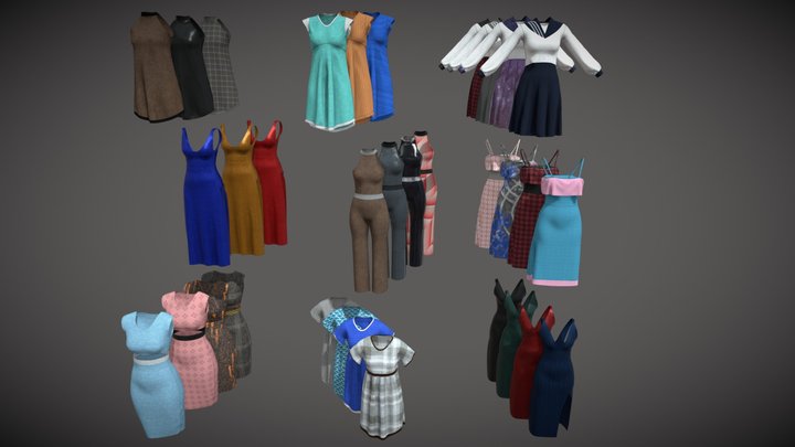 Clothes asset n1 to n9 3D Model