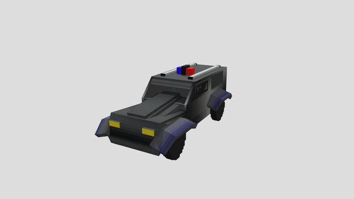 Minecraft Bedrock Vehicle - Police Car 3D Model