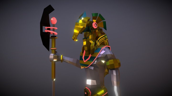 Lowpoly Horus Character 3D Model