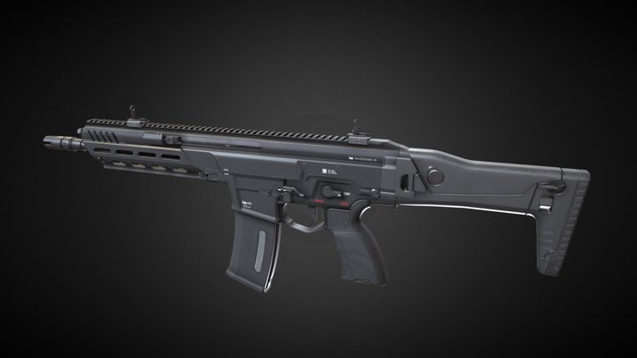 Hk433 Assault Rifle 3D Model