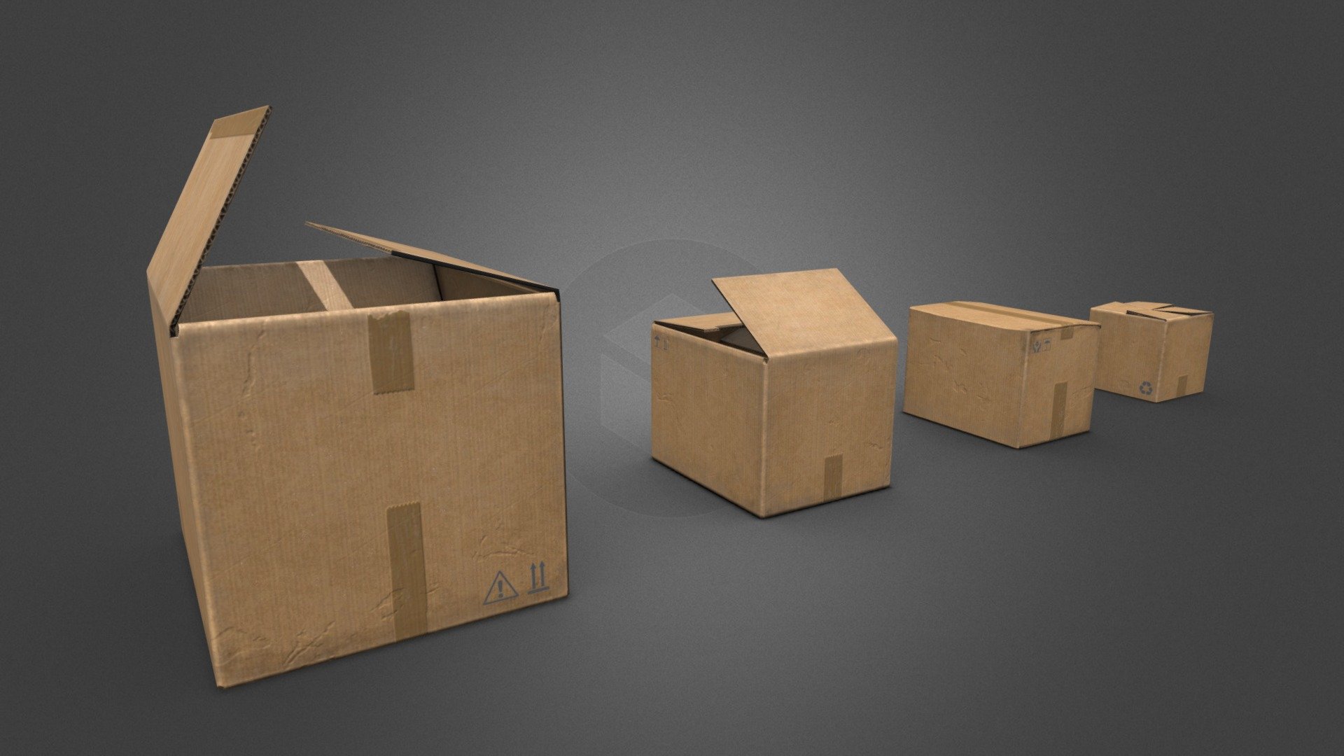 Four Cardboard Boxes