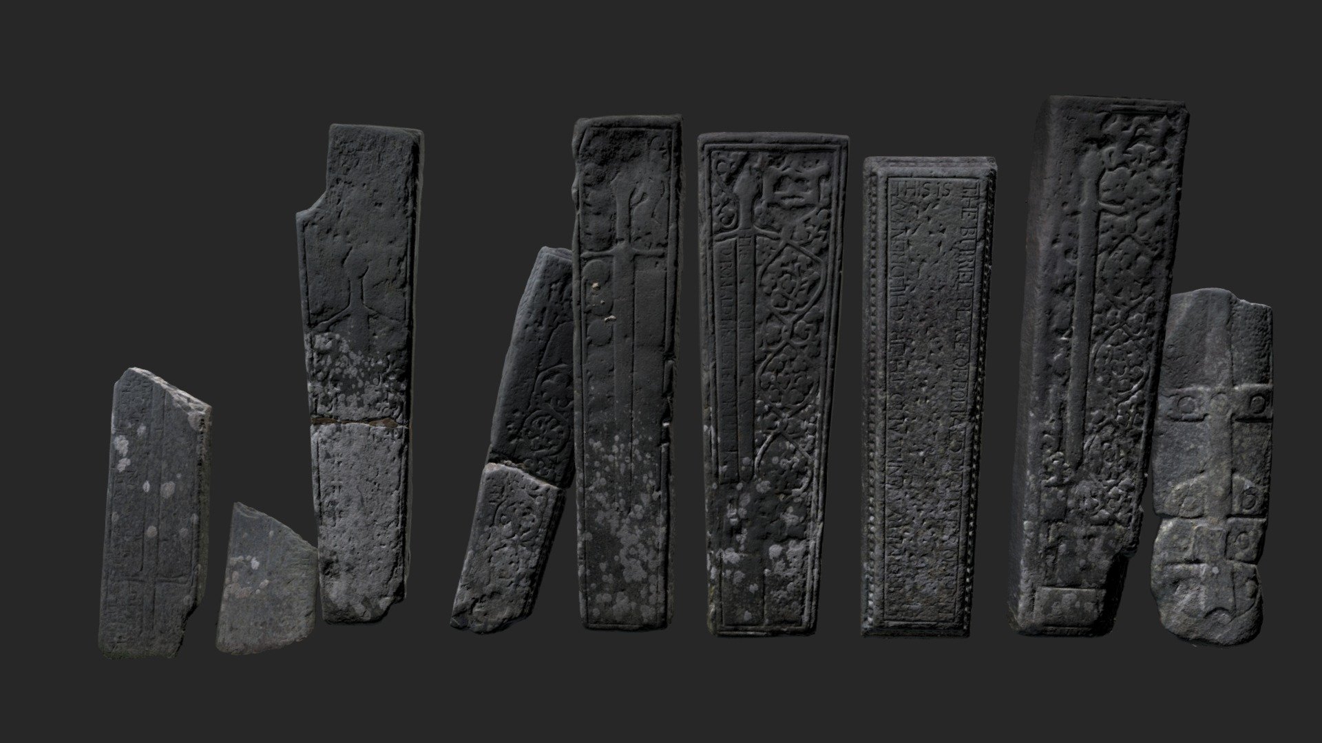 Graveslabs at Clachan, Kintyre 3D model by hfenton [ef5103a] Sketchfab